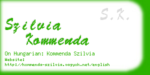 szilvia kommenda business card